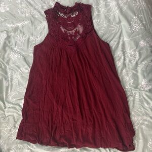 Burgundy lace back dress